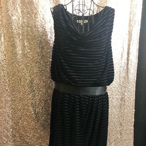Black striped jersey dress